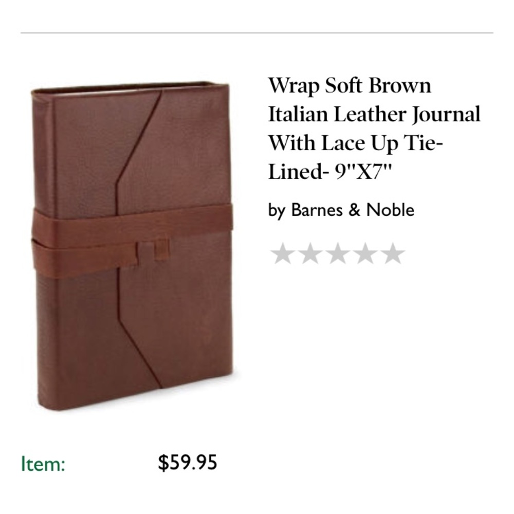Italian Leather handcrafted Wrap Journal NEW